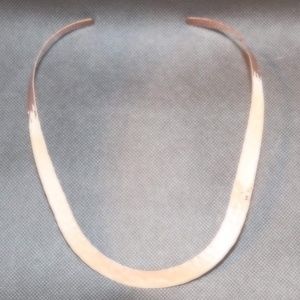 18" 8mm Copper Flat Hammered Necklace Choker